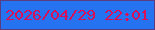 文字の大きさ：1、枠の色：593c82、背景の色：2573f1、文字の色：d90f58 無料ブログパーツのブログ時計
