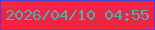文字の大きさ：1、枠の色：593dd6、背景の色：f12547、文字の色：50afa5 無料ブログパーツのブログ時計