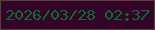 文字の大きさ：2、枠の色：593f42、背景の色：330328、文字の色：0a6b34 無料ブログパーツのブログ時計