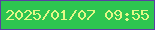 文字の大きさ：1、枠の色：593fa3、背景の色：2dc550、文字の色：e2f787 無料ブログパーツのブログ時計
