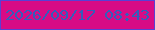 文字の大きさ：1、枠の色：5940d4、背景の色：d80b85、文字の色：335ebb 無料ブログパーツのブログ時計