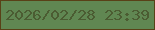 文字の大きさ：2、枠の色：594117、背景の色：608752、文字の色：4b5c32 無料ブログパーツのブログ時計