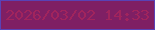 文字の大きさ：2、枠の色：5942b6、背景の色：7f1f64、文字の色：a1245d 無料ブログパーツのブログ時計