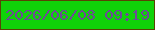 文字の大きさ：5、枠の色：594304、背景の色：10d209、文字の色：6e4998 無料ブログパーツのブログ時計