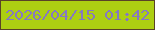 文字の大きさ：5、枠の色：594327、背景の色：adcf12、文字の色：8678c2 無料ブログパーツのブログ時計