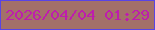 文字の大きさ：2、枠の色：5944e5、背景の色：a37069、文字の色：be1dad 無料ブログパーツのブログ時計