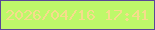 文字の大きさ：4、枠の色：594898、背景の色：bef86a、文字の色：f6dc8c 無料ブログパーツのブログ時計