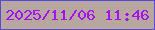 文字の大きさ：5、枠の色：594ad8、背景の色：b8a6a1、文字の色：a411f9 無料ブログパーツのブログ時計