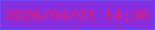 文字の大きさ：3、枠の色：594ff2、背景の色：872ede、文字の色：f01761 無料ブログパーツのブログ時計