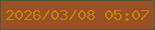 文字の大きさ：5、枠の色：595340、背景の色：9a5126、文字の色：c08206 無料ブログパーツのブログ時計