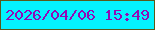 文字の大きさ：5、枠の色：59591a、背景の色：04f2fe、文字の色：920ab6 無料ブログパーツのブログ時計