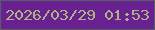 文字の大きさ：1、枠の色：595d65、背景の色：692091、文字の色：aeb383 無料ブログパーツのブログ時計