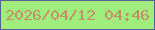 文字の大きさ：1、枠の色：595f94、背景の色：9fee7d、文字の色：c58d68 無料ブログパーツのブログ時計