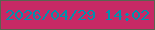 文字の大きさ：4、枠の色：596450、背景の色：c72965、文字の色：0091ad 無料ブログパーツのブログ時計