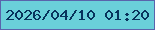 文字の大きさ：5、枠の色：5964ac、背景の色：6ad0da、文字の色：08335c 無料ブログパーツのブログ時計