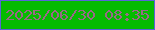 文字の大きさ：3、枠の色：5964d8、背景の色：05bb00、文字の色：9a6887 無料ブログパーツのブログ時計