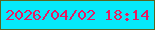 文字の大きさ：2、枠の色：596520、背景の色：06e9fa、文字の色：e81a60 無料ブログパーツのブログ時計