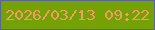 文字の大きさ：2、枠の色：596699、背景の色：74a204、文字の色：ef9c65 無料ブログパーツのブログ時計