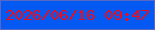 文字の大きさ：2、枠の色：5966c3、背景の色：0459f2、文字の色：ec0e1a 無料ブログパーツのブログ時計
