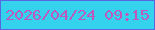 文字の大きさ：3、枠の色：5966e1、背景の色：35d2ee、文字の色：bf58bd 無料ブログパーツのブログ時計