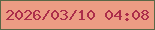 文字の大きさ：3、枠の色：596746、背景の色：ec9c84、文字の色：ac2e4a 無料ブログパーツのブログ時計