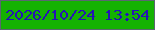 文字の大きさ：5、枠の色：596770、背景の色：14b202、文字の色：2513b5 無料ブログパーツのブログ時計
