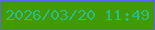 文字の大きさ：1、枠の色：5967eb、背景の色：429a03、文字の色：2bbc87 無料ブログパーツのブログ時計