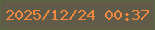 文字の大きさ：1、枠の色：596840、背景の色：615b4a、文字の色：f3893e 無料ブログパーツのブログ時計