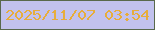 文字の大きさ：5、枠の色：59694c、背景の色：c2c2ee、文字の色：e7ad3b 無料ブログパーツのブログ時計