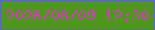 文字の大きさ：4、枠の色：5969be、背景の色：4f961f、文字の色：d33cbc 無料ブログパーツのブログ時計