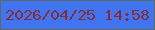 文字の大きさ：3、枠の色：596c5e、背景の色：4174f1、文字の色：872c38 無料ブログパーツのブログ時計