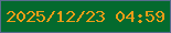 文字の大きさ：2、枠の色：596c8f、背景の色：046a2e、文字の色：ec9d17 無料ブログパーツのブログ時計