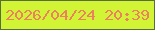 文字の大きさ：1、枠の色：596e3e、背景の色：d1f435、文字の色：ed805f 無料ブログパーツのブログ時計