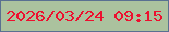 文字の大きさ：2、枠の色：597091、背景の色：abc29e、文字の色：ed102f 無料ブログパーツのブログ時計
