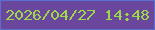 文字の大きさ：3、枠の色：5970d0、背景の色：6a469d、文字の色：9cd84a 無料ブログパーツのブログ時計