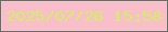 文字の大きさ：5、枠の色：597162、背景の色：f8beca、文字の色：d3f063 無料ブログパーツのブログ時計