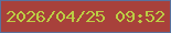 文字の大きさ：4、枠の色：59719d、背景の色：a8413b、文字の色：bccd44 無料ブログパーツのブログ時計