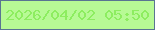 文字の大きさ：5、枠の色：597592、背景の色：b7fa95、文字の色：8ded60 無料ブログパーツのブログ時計
