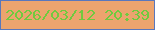 文字の大きさ：3、枠の色：5977bc、背景の色：eca46e、文字の色：70ca3f 無料ブログパーツのブログ時計