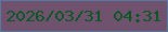 文字の大きさ：5、枠の色：5978a1、背景の色：71526e、文字の色：065722 無料ブログパーツのブログ時計