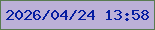 文字の大きさ：3、枠の色：597b51、背景の色：bcb0d8、文字の色：051da1 無料ブログパーツのブログ時計