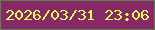 文字の大きさ：2、枠の色：59804d、背景の色：872867、文字の色：e6fd58 無料ブログパーツのブログ時計