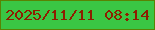 文字の大きさ：2、枠の色：598303、背景の色：3ac644、文字の色：8e1e00 無料ブログパーツのブログ時計