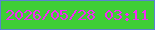文字の大きさ：4、枠の色：5983d0、背景の色：3fce36、文字の色：f329f5 無料ブログパーツのブログ時計