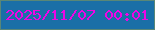 文字の大きさ：3、枠の色：598777、背景の色：1a6fa7、文字の色：ef04e5 無料ブログパーツのブログ時計