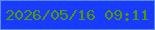 文字の大きさ：2、枠の色：5988e9、背景の色：183bfe、文字の色：539805 無料ブログパーツのブログ時計