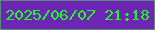 文字の大きさ：5、枠の色：598980、背景の色：6d25b4、文字の色：17ff25 無料ブログパーツのブログ時計