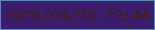 文字の大きさ：1、枠の色：598cb3、背景の色：3a1d6d、文字の色：422015 無料ブログパーツのブログ時計