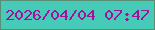 文字の大きさ：1、枠の色：598e75、背景の色：46cbb9、文字の色：a1139c 無料ブログパーツのブログ時計