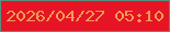 文字の大きさ：2、枠の色：598e7f、背景の色：e61424、文字の色：f19d56 無料ブログパーツのブログ時計